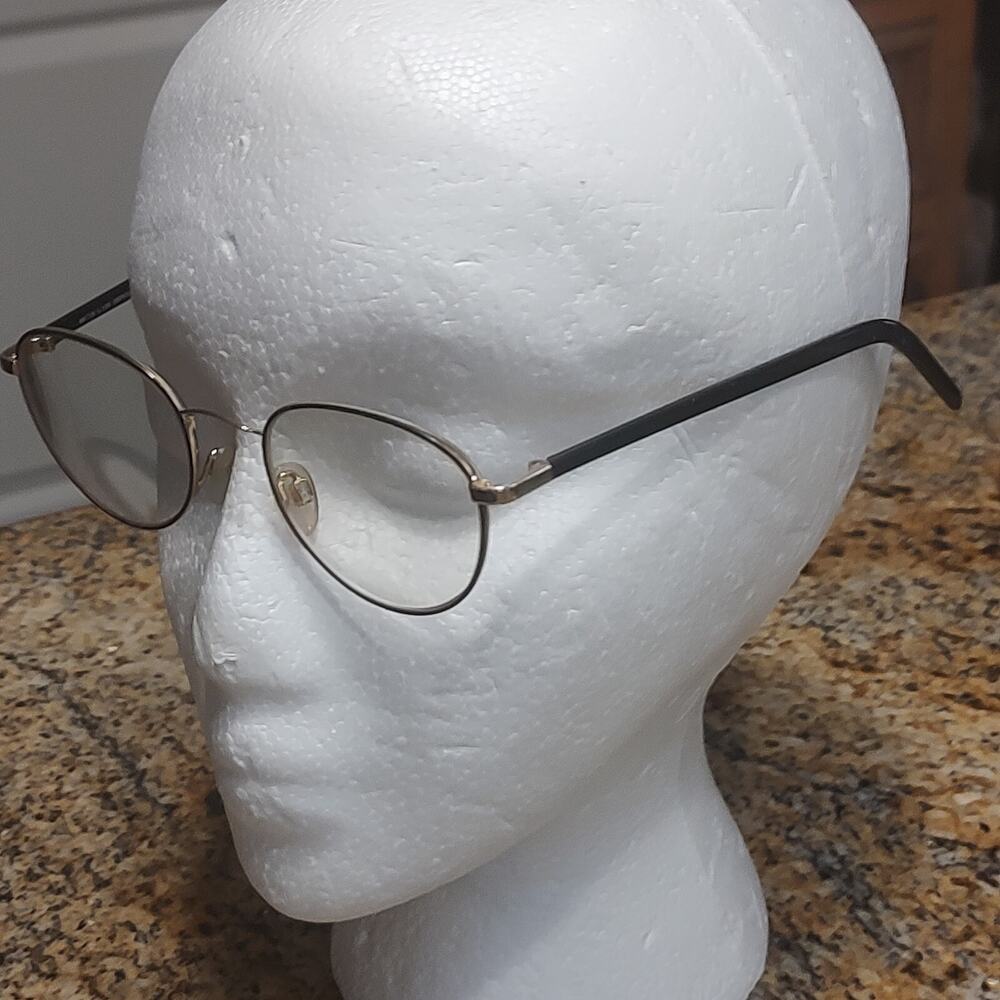 Aspire DEPENDABLE Black & Gold Round Eyeglasses Frames 49-19 135